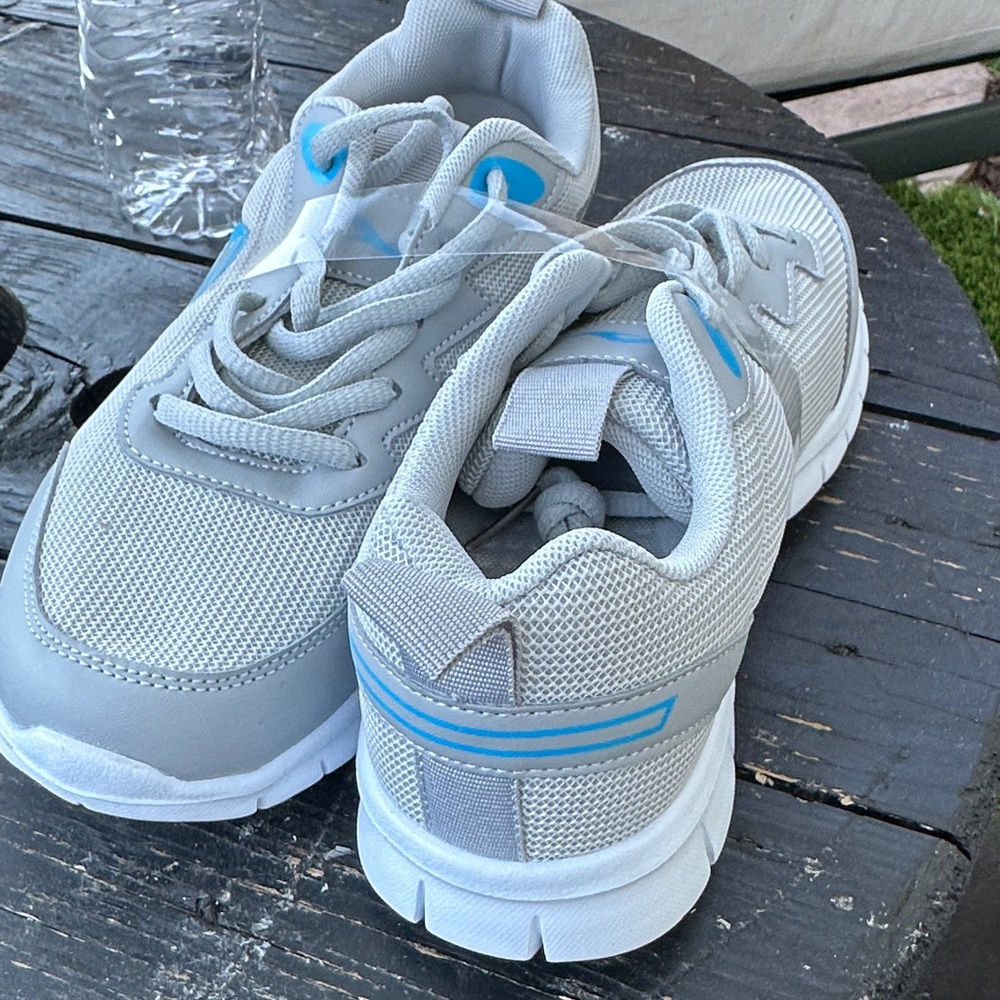 Gray and Blue Kids Sneakers